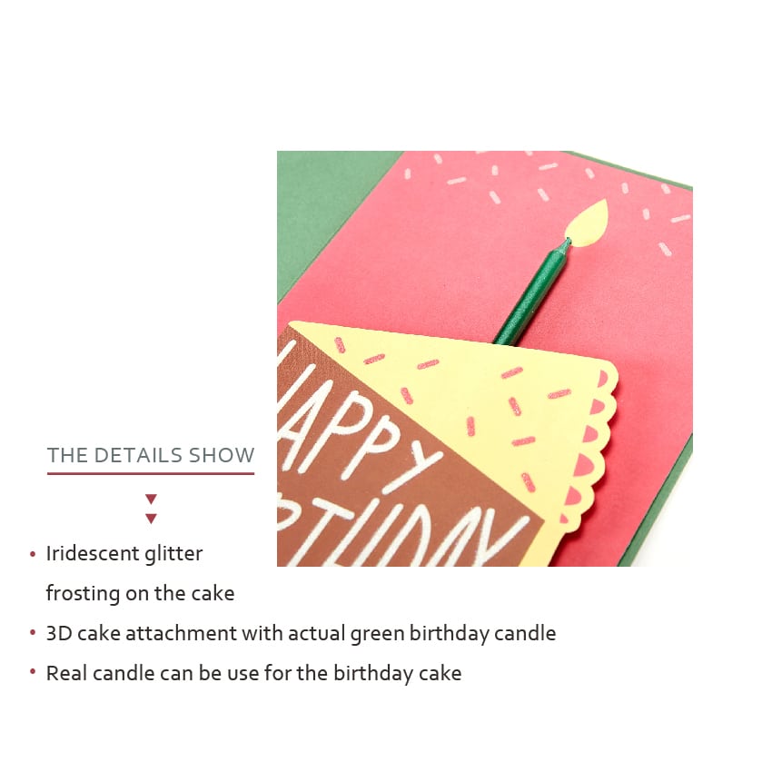 OEM Colorful 3D Cake Wish Birthday Greeting Card view 4