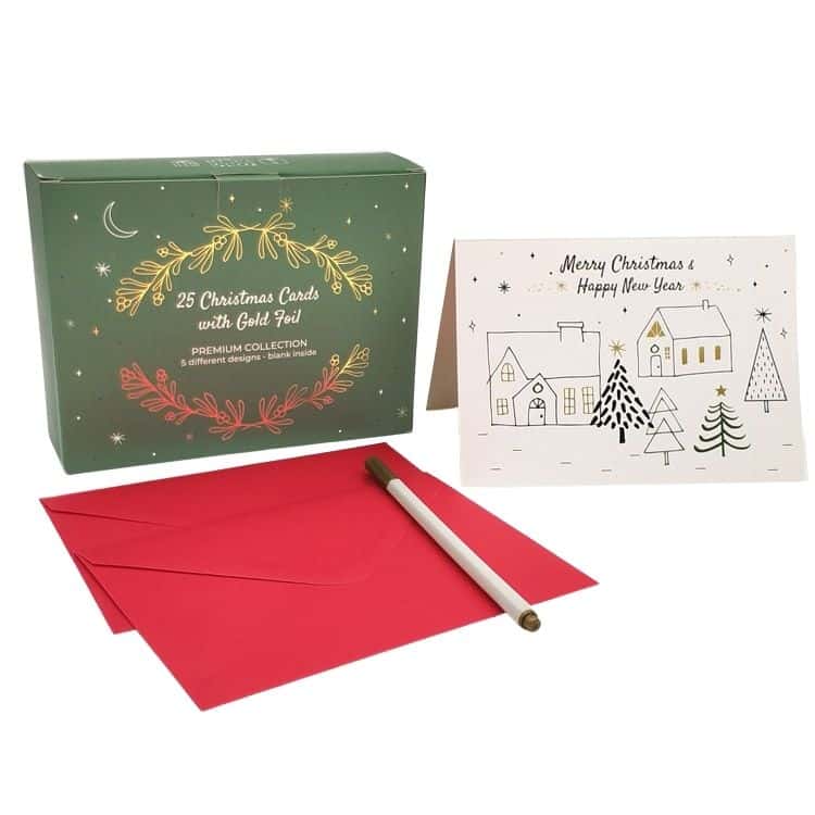 OEM Foil Merry Christmas Greeting Card with Envelope — custom card printing