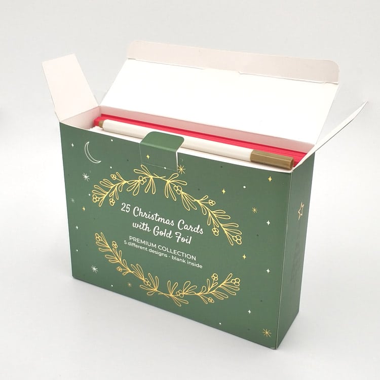 OEM Foil Merry Christmas Greeting Card with Envelope view 2