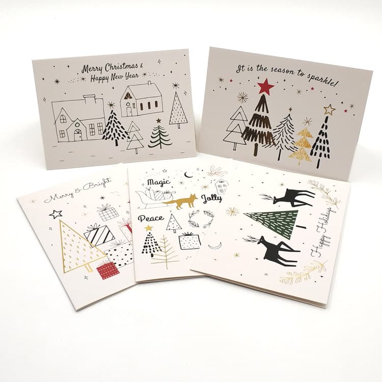 OEM Foil Merry Christmas Greeting Card with Envelope view 3