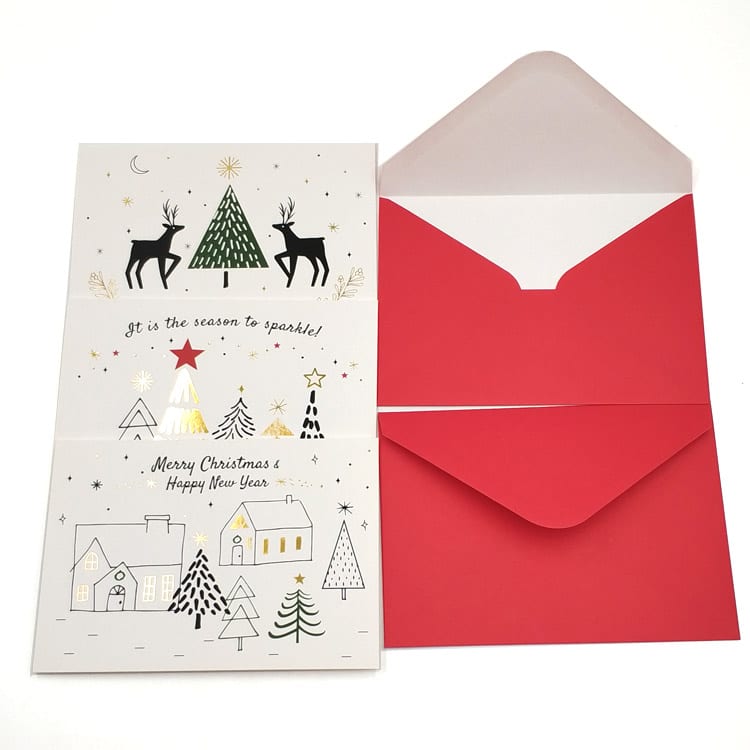 OEM Foil Merry Christmas Greeting Card with Envelope view 4