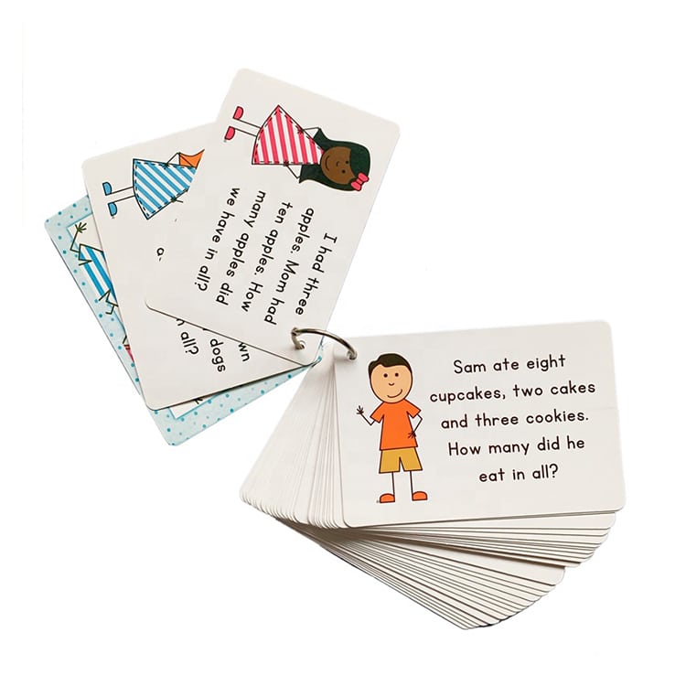 OEM english learning flash cards — custom card printing