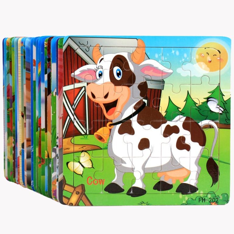 OEM kids cartoon animal jigsaw puzzle — custom card printing