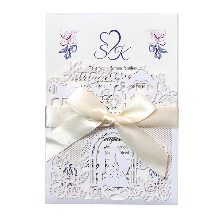 OEM wedding invitation card and envelope view 2
