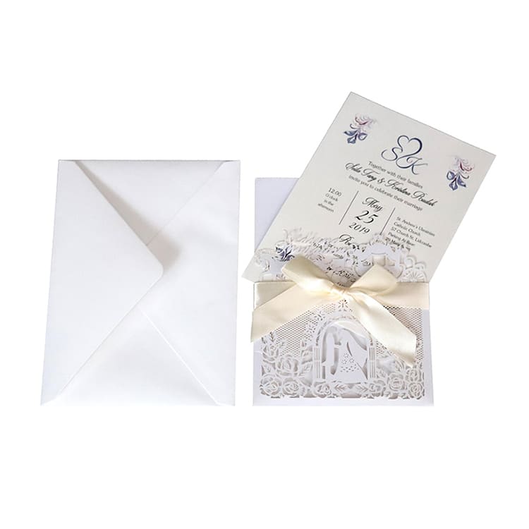 OEM wedding invitation card and envelope view 3