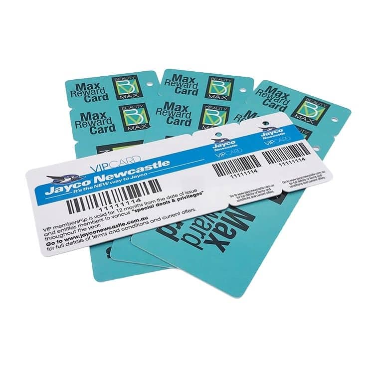PLASTIC COMBO CARDS with key tags — custom card printing