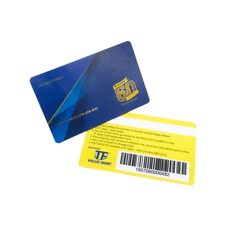 PVC membership card with 128 barcode — custom card printing
