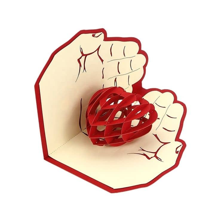 Personalized Love Hearts 3D Pop Up Greeting Card — custom card printing