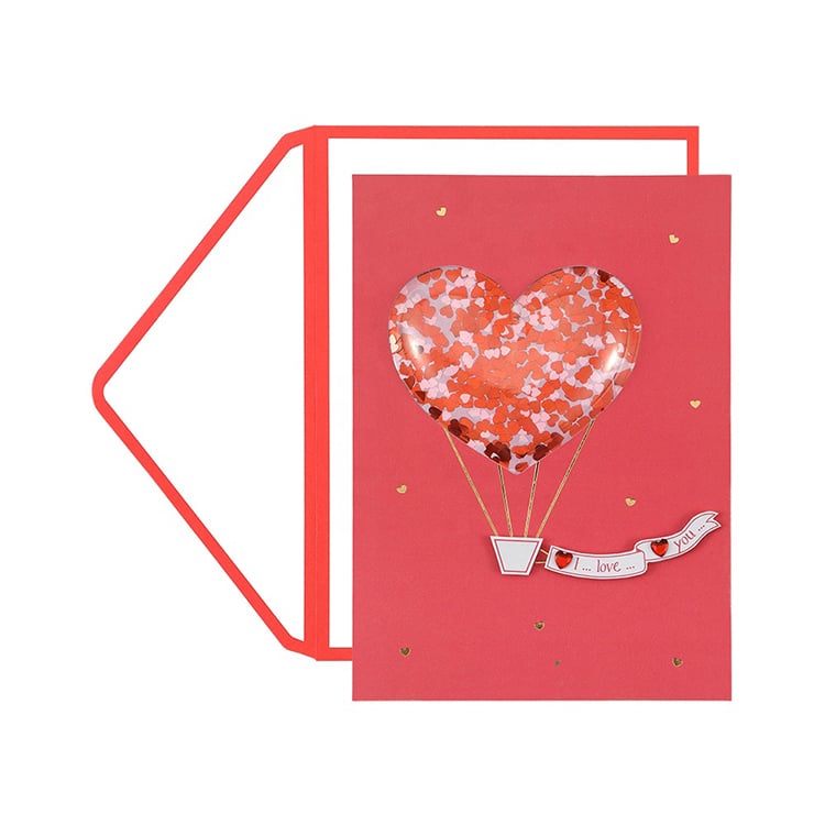 Personalized Shake 3D Hearts Love Valentine Day Greeting Cards — custom card printing