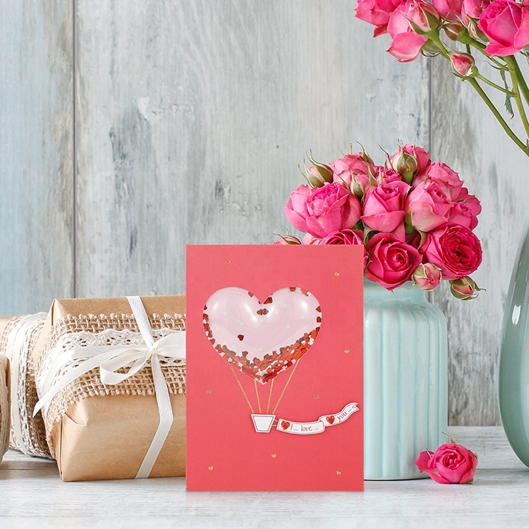 Personalized Shake 3D Hearts Love Valentine Day Greeting Cards view 2
