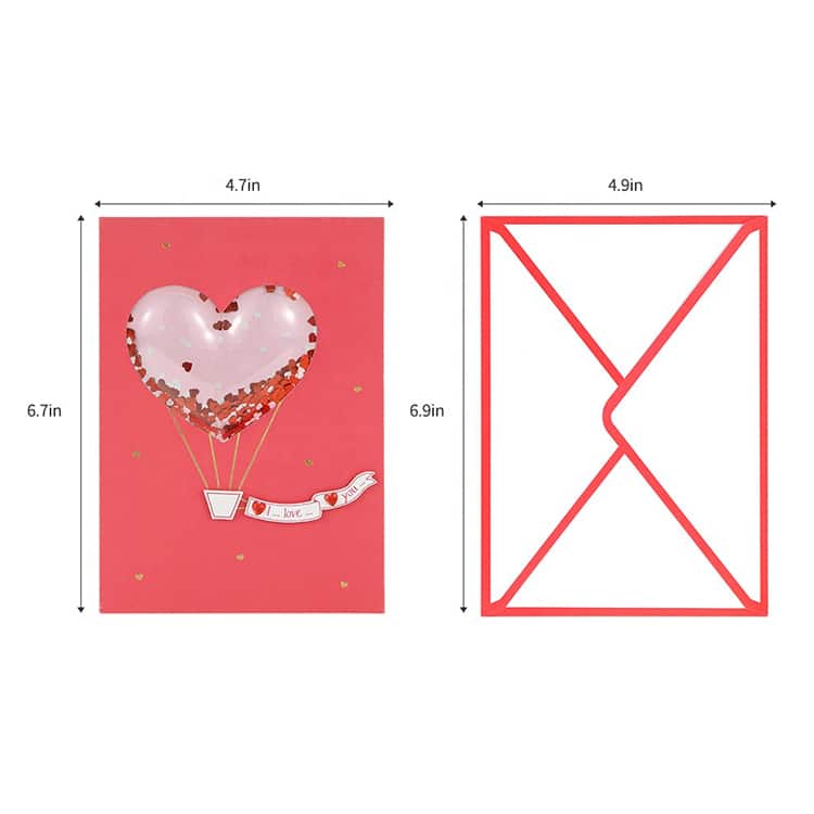 Personalized Shake 3D Hearts Love Valentine Day Greeting Cards view 4