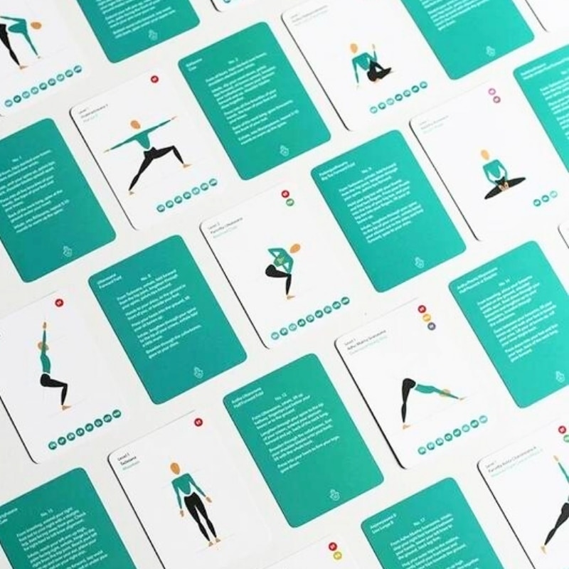 Personalized printed fitness yoga pose card view 4