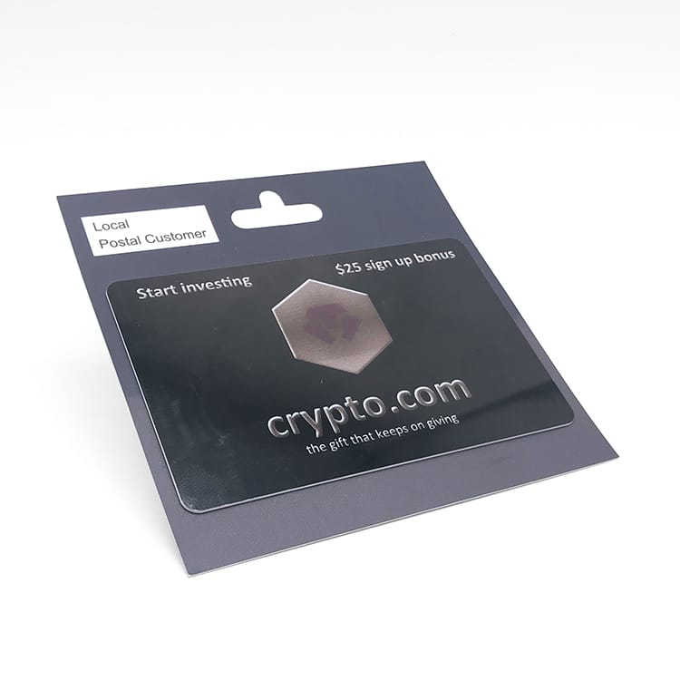 Plastic Gift card with paper card backer view 2