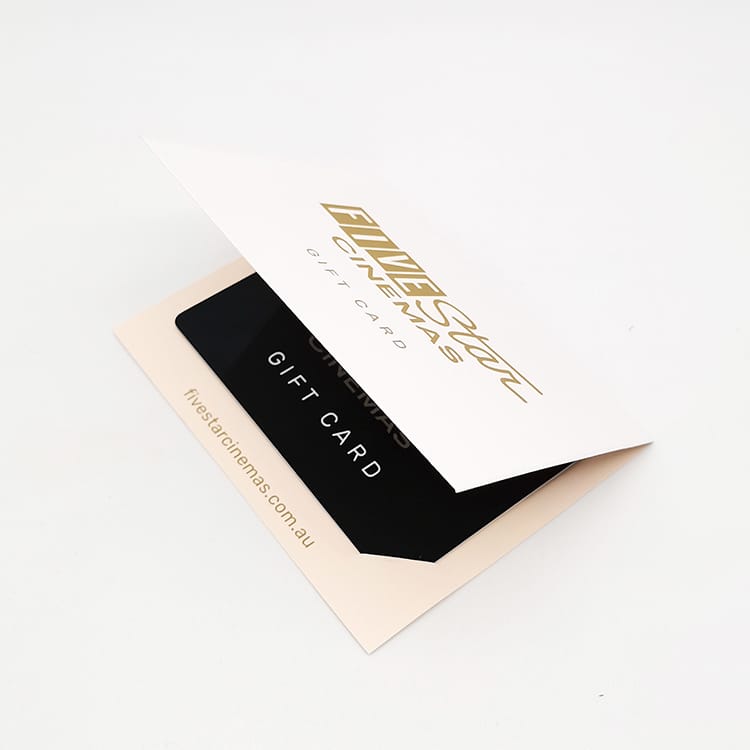 Plastic Gift card with paper card backer view 3
