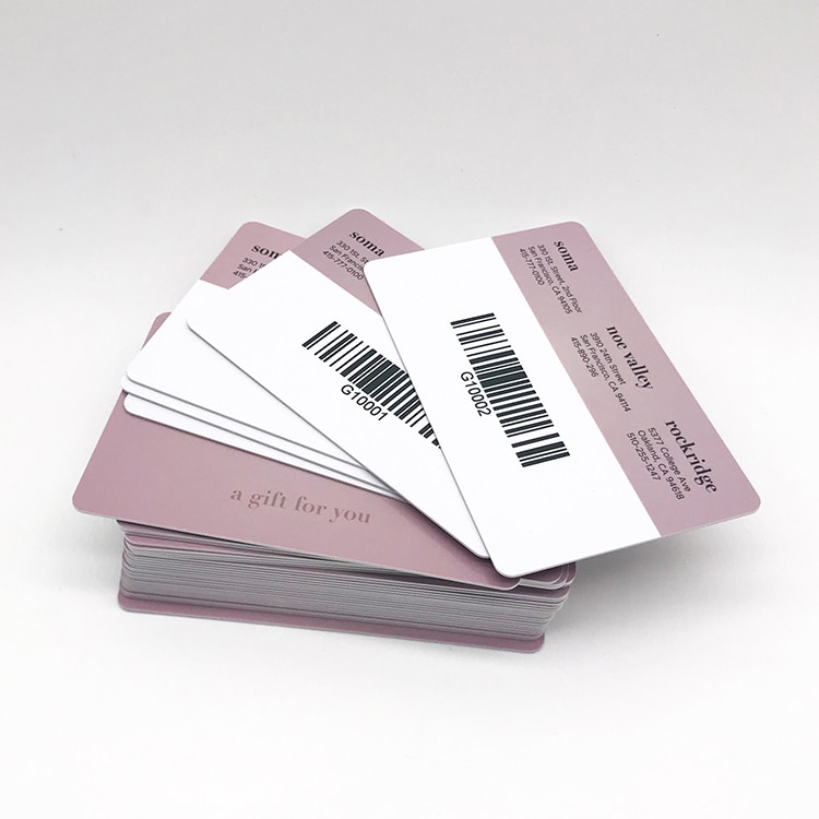 Plastic card with barcode printing view 2