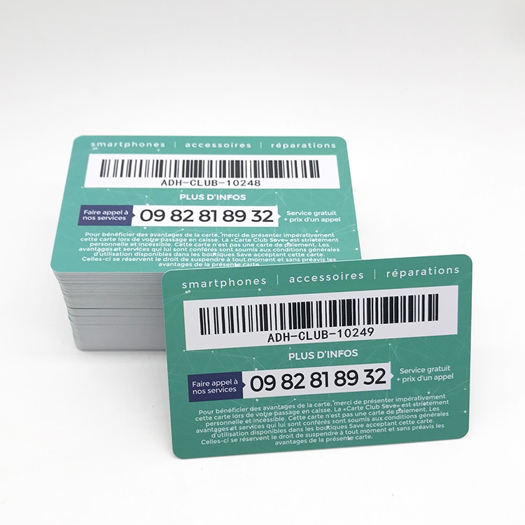 Plastic card with barcode printing view 3