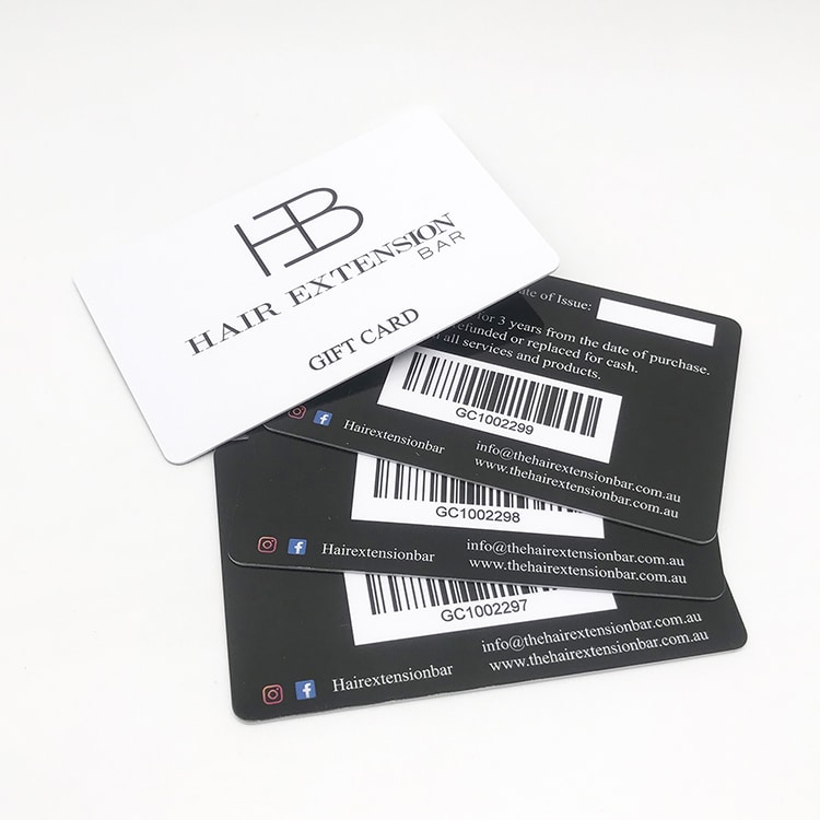 Plastic voucher gift card printing view 2
