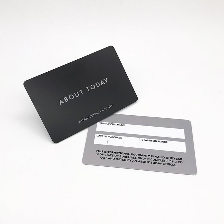 Plastic warranty card printing view 3