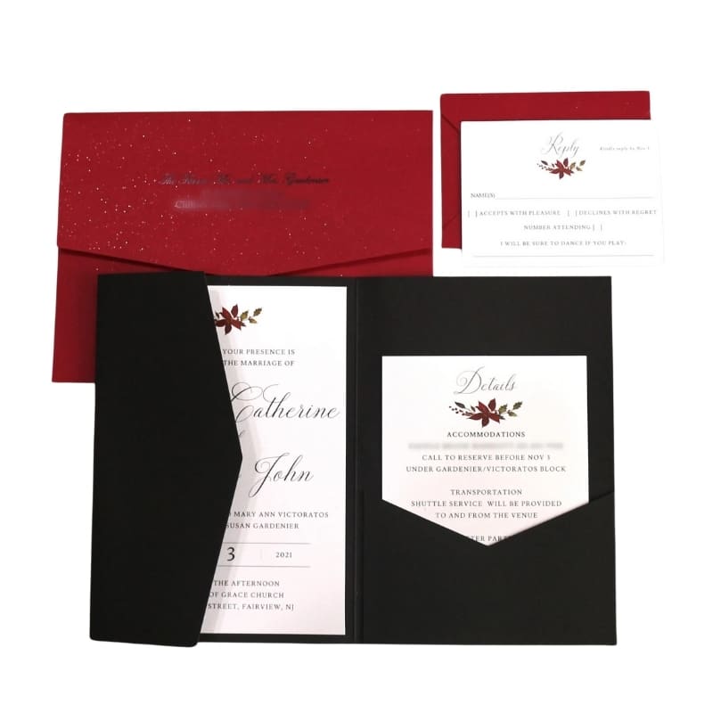 Premium gold stamping custom wedding invitation card — custom card printing