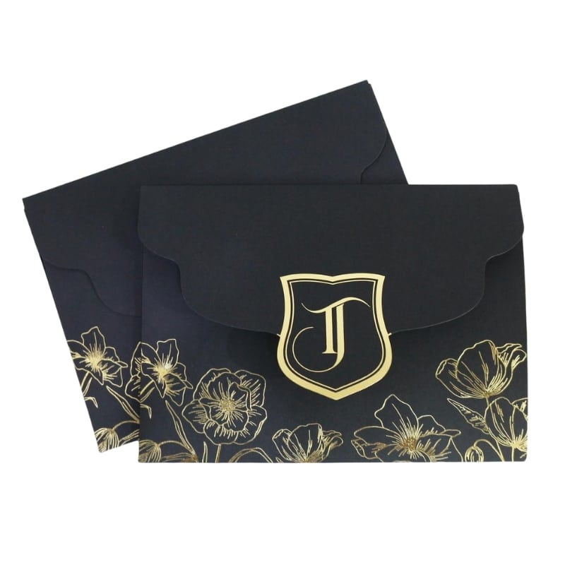 Premium gold stamping custom wedding invitation card view 4