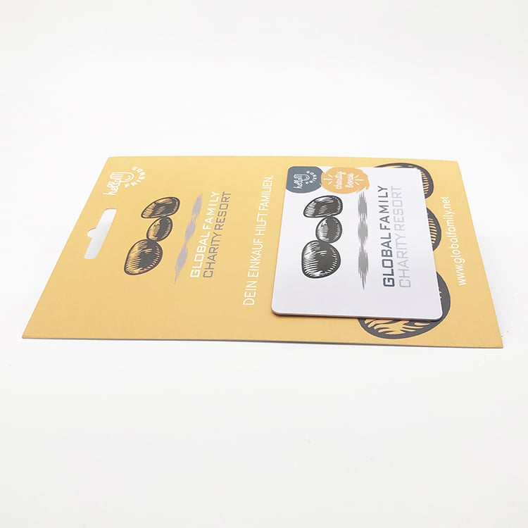 Printable Plastic GIFT card with card backer view 2