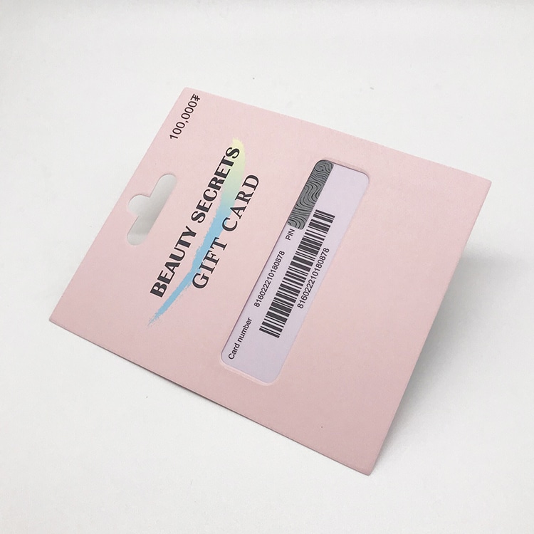 Printable Plastic GIFT card with card backer view 3