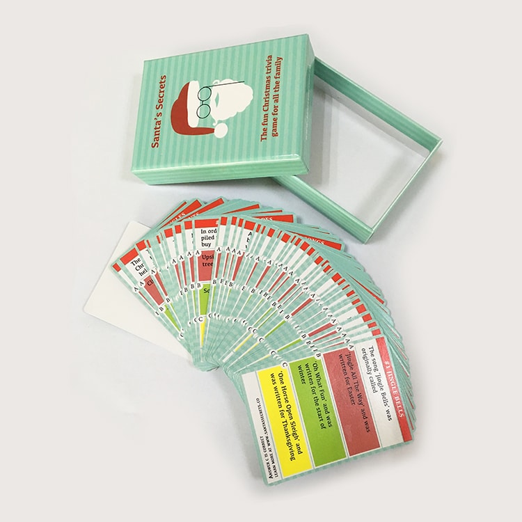 Printed Christmas card games view 2