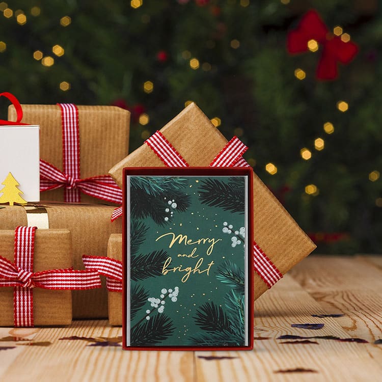 Printed Gold Foil Christmas Greeting cards view 2