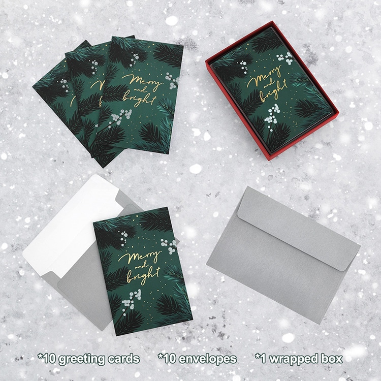 Printed Gold Foil Christmas Greeting cards view 3