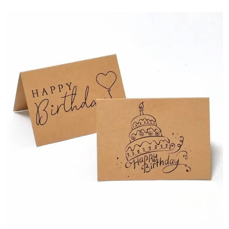 Printed birthday cards on kraft paper view 2