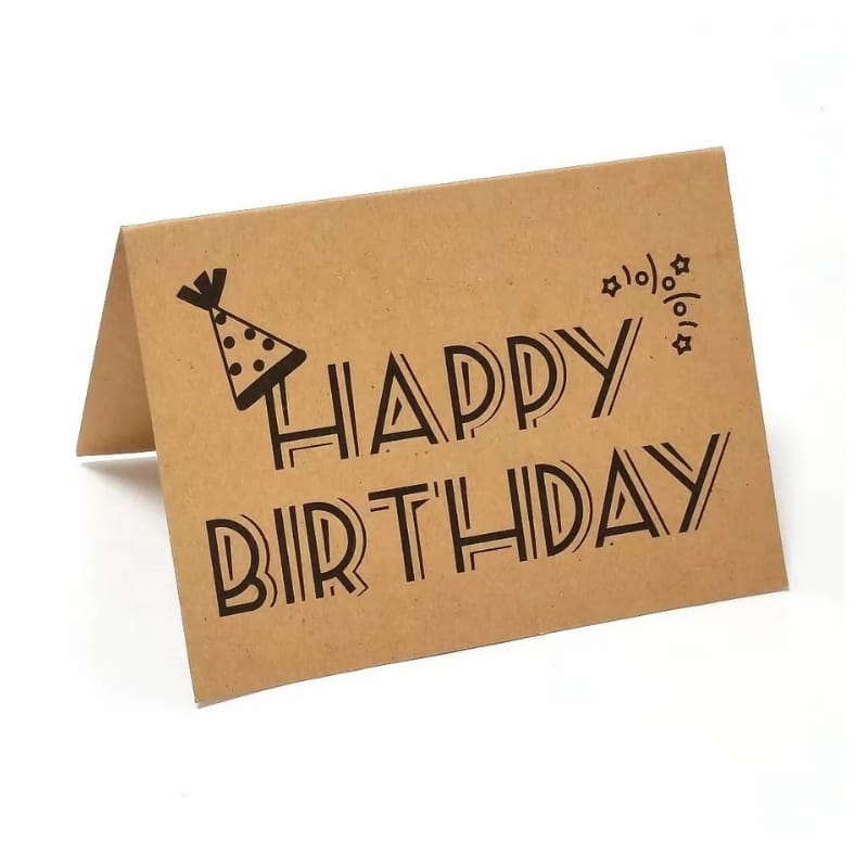Printed birthday cards on kraft paper view 3
