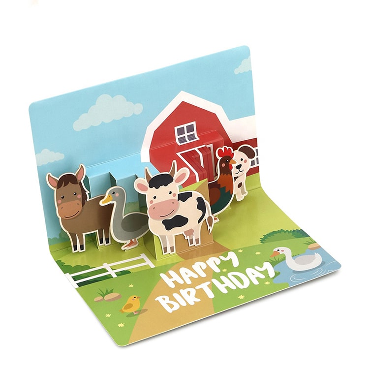 Printing Animal 3D Pop Up Greeting Card — custom card printing