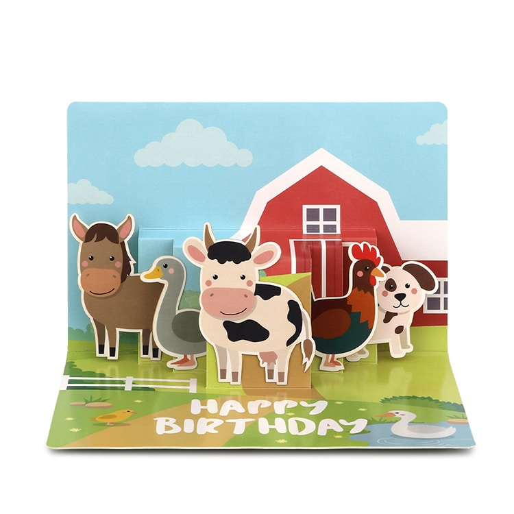 Printing Animal 3D Pop Up Greeting Card view 3