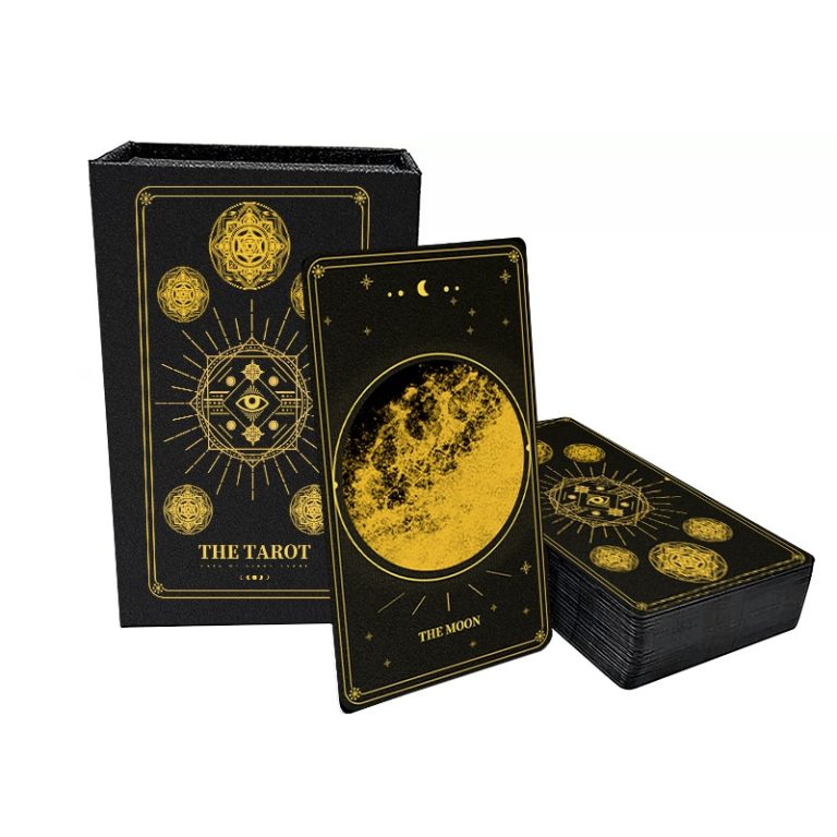 Printing Gold Foil Black Tarot Cards — custom card printing