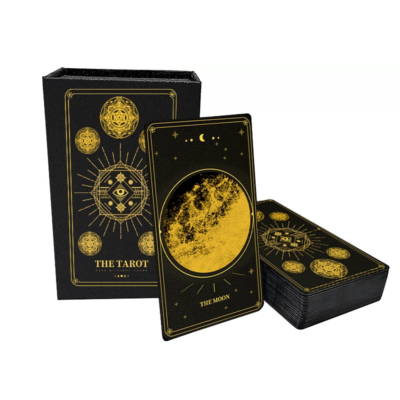 Printing Gold Foil Black Tarot Cards — custom card printing