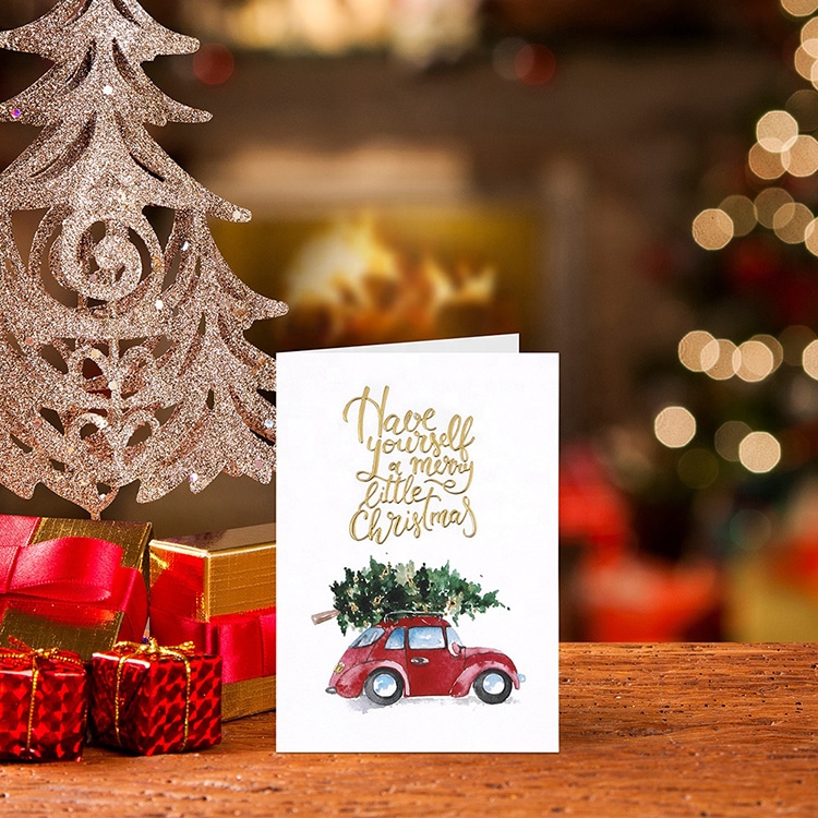 Printing Gold Foil Christmas Greeting Cards view 2