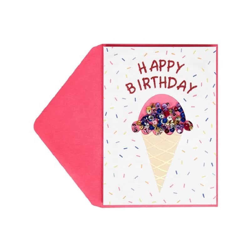 Printing Ice Cream Shaker Birthday Cards — custom card printing