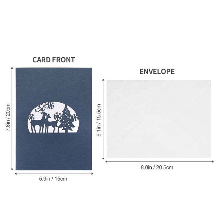 Printing Laser Cut Holiday 3D Pop Up Greeting Card view 3