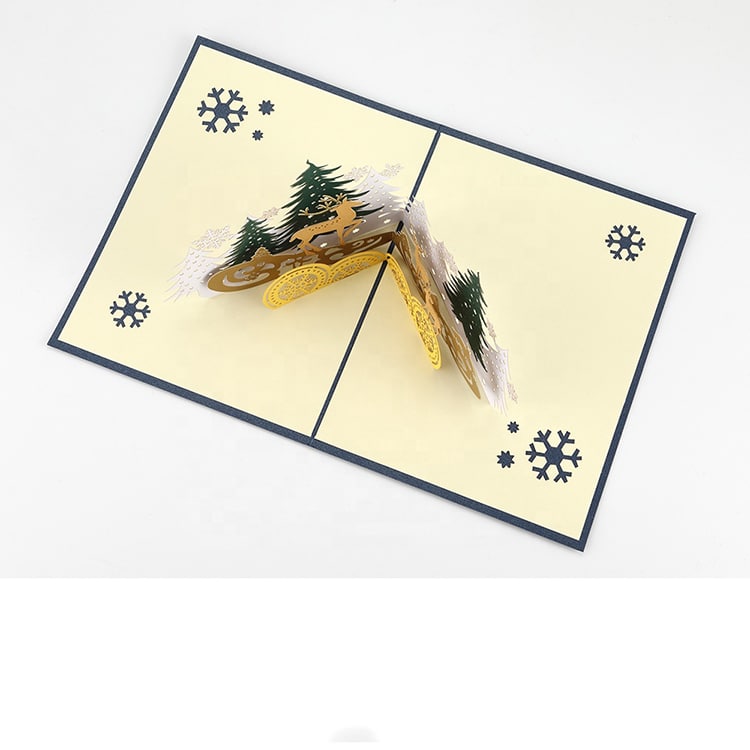 Printing Laser Cut Holiday 3D Pop Up Greeting Card view 4