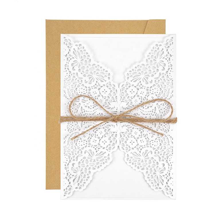 Printing  Laser Cut Lace Wedding Invitation Cards — custom card printing
