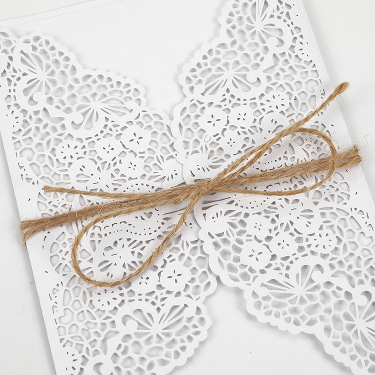 Printing  Laser Cut Lace Wedding Invitation Cards view 2