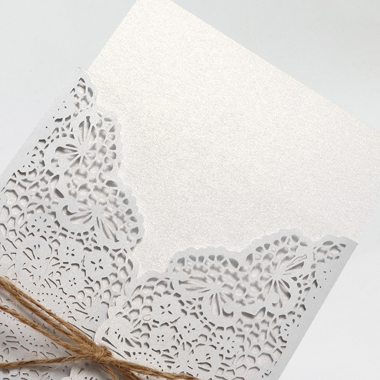 Printing  Laser Cut Lace Wedding Invitation Cards view 3