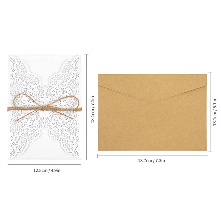 Printing  Laser Cut Lace Wedding Invitation Cards view 4