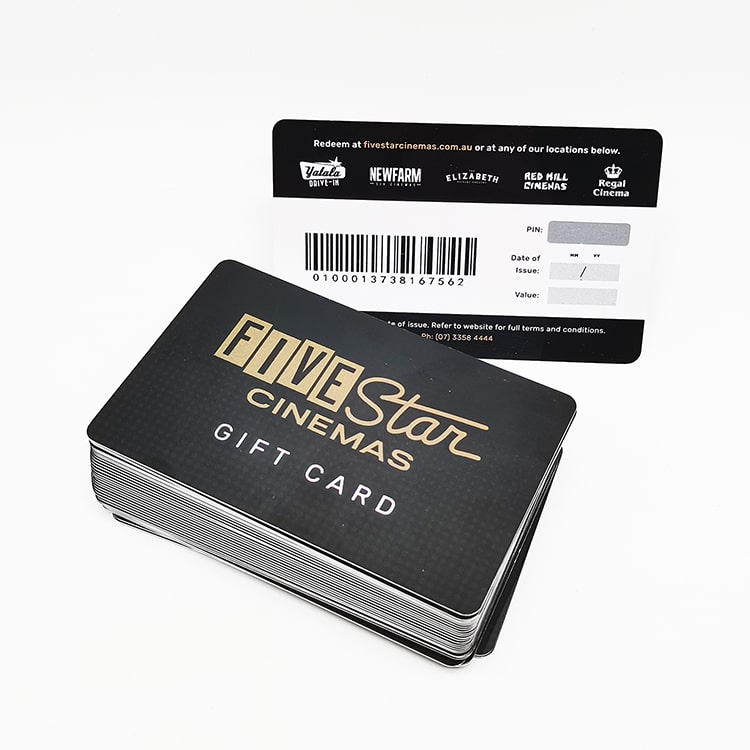Printing Plastic voucher gift card with barcode view 2