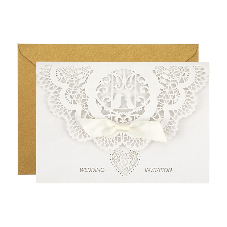 Printing Wedding Invitation Cards with Envelopes and Ribbon — custom card printing