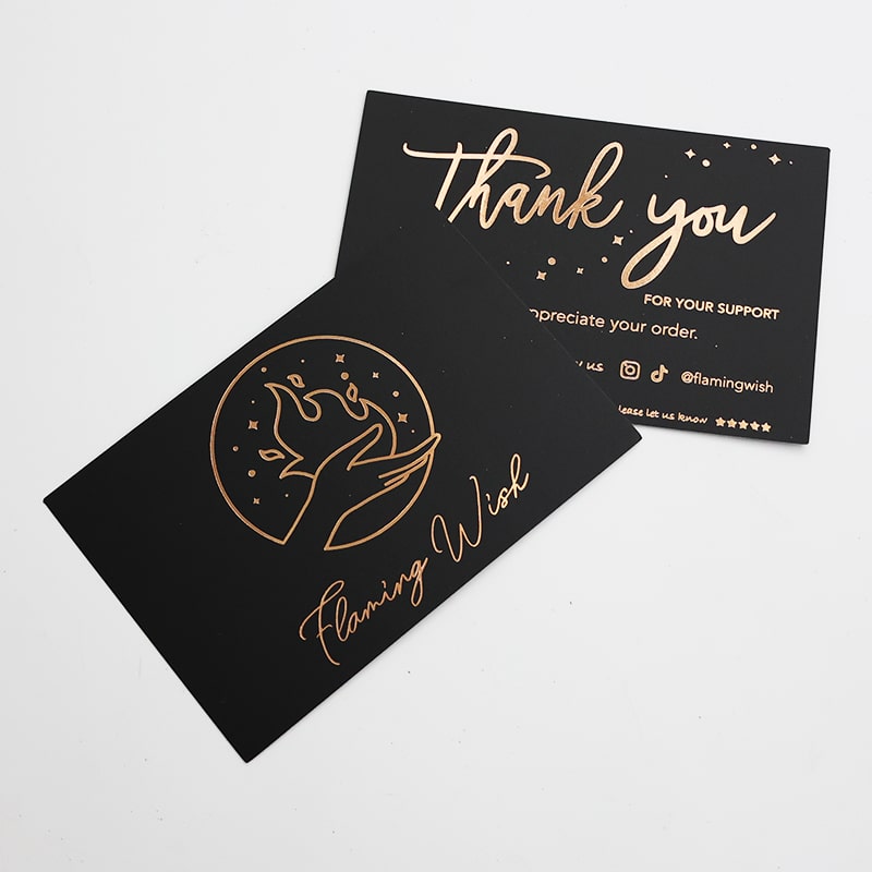 Printing rose gold foiling thank you cards view 2