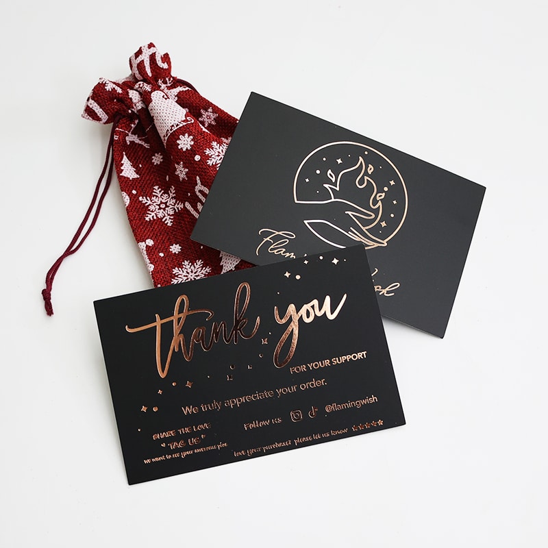 Printing rose gold foiling thank you cards view 3