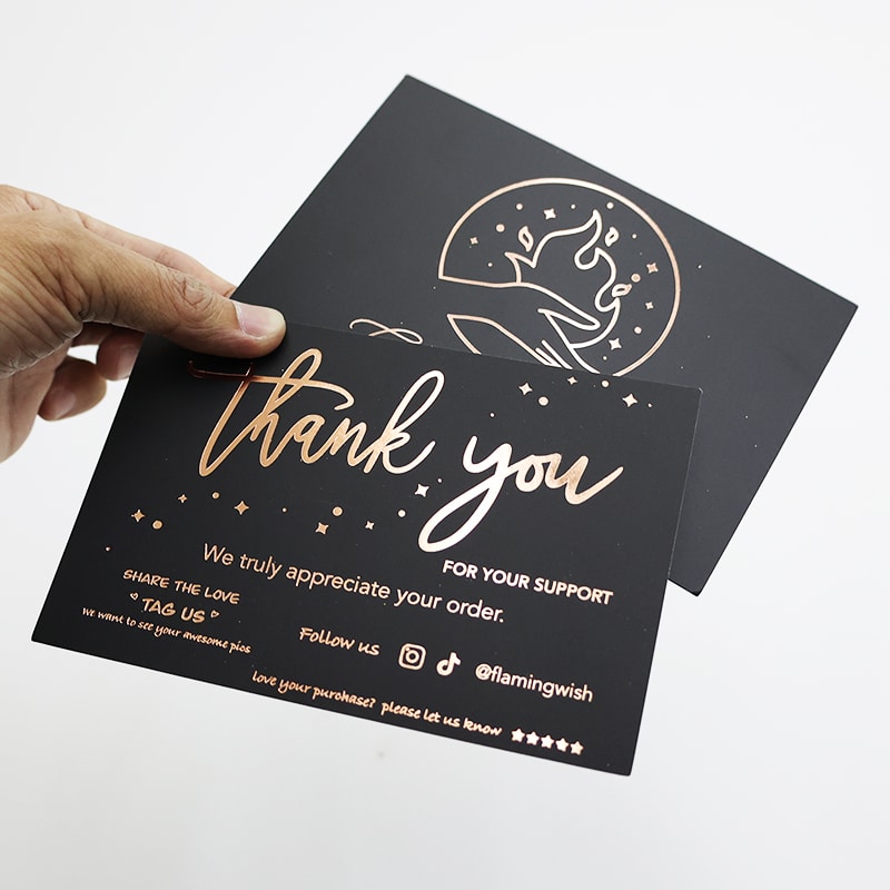 Printing rose gold foiling thank you cards view 4
