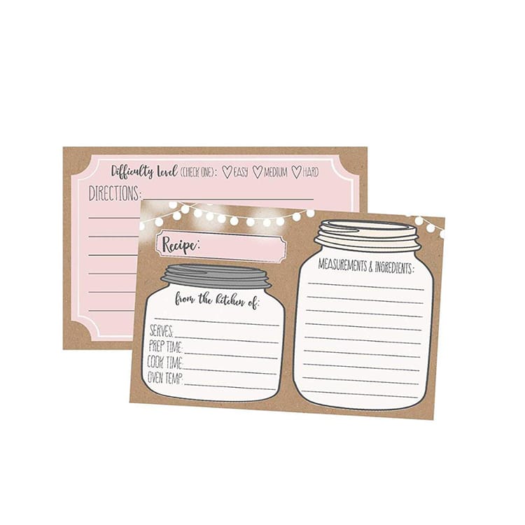 Recipe Wedding Bridal Shower Card printing view 2