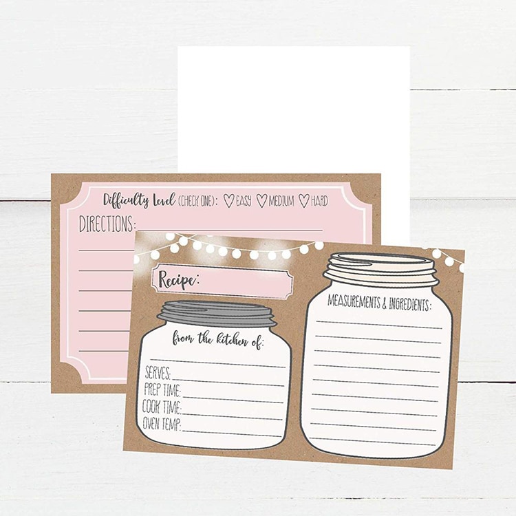 Recipe Wedding Bridal Shower Card printing view 4